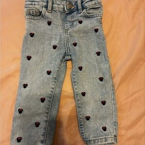 Disney Jeans with Black Minnie Mouse Embroidery